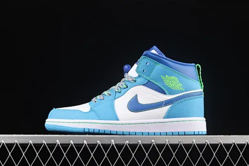 All Categories Air Jordan Jordan Series Basketball Shoes Air Jordan 1 Mid Differentiated Edition Air Jordan 1 Mid AJ1 Joe 1 Blue and Green Chinese Culture Basketball Shoes DA8010-400